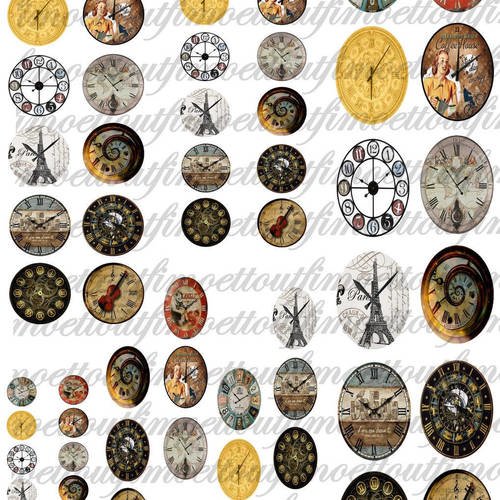 60 images digitale horloge, montre ,cadran,steampunk (envoi mail) 