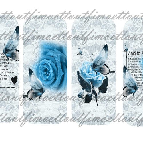 4 marques page digitale papillon amour et amitié bleu(envoi mail) 