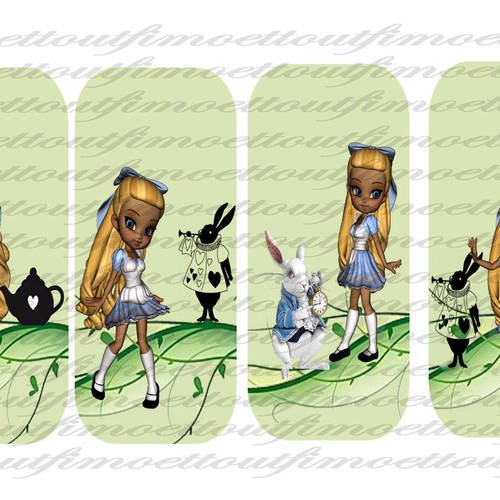 4 marque page digitale alice ,lapin(envoi mail) 