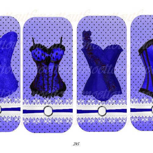 4 marque page digitale corset saint valentin ton bleu nuit(envoi mail) 