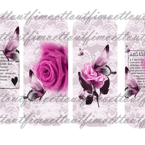 4 marques page digitale papillon amour et amitié rose(envoi mail) 