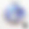 Miroir de poche refermable , cabochon resine fille manga cheveux bleu 2 