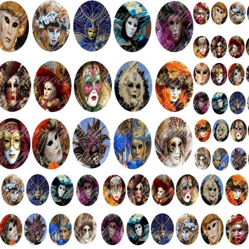 50 images digitales (minimum),cabochon,masque de venise ,carnaval ,ovale (envoi mail) 
