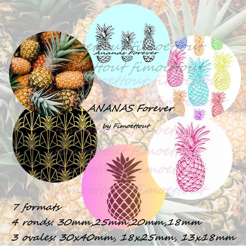 Images ananas forever 6 modèles differents  , 7 tailles 