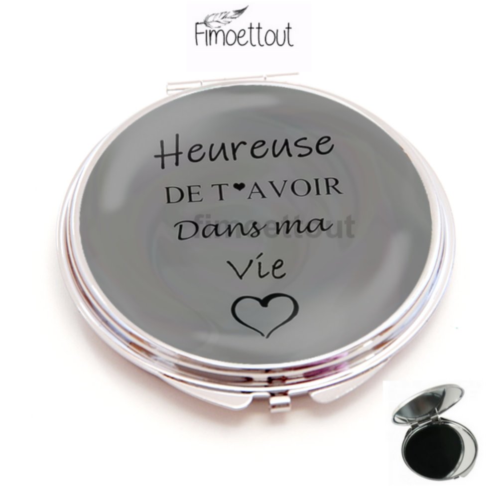 Sticker 3D Créative Effet Love Horloge Couleur Argent Miroir
