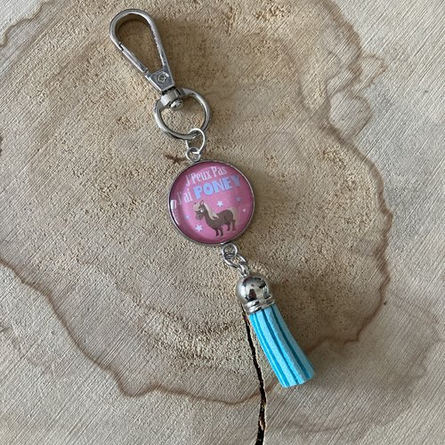 Porte-clefs bijou de sac poney rose