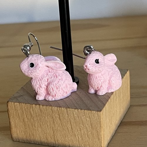 Boucles lapins roses