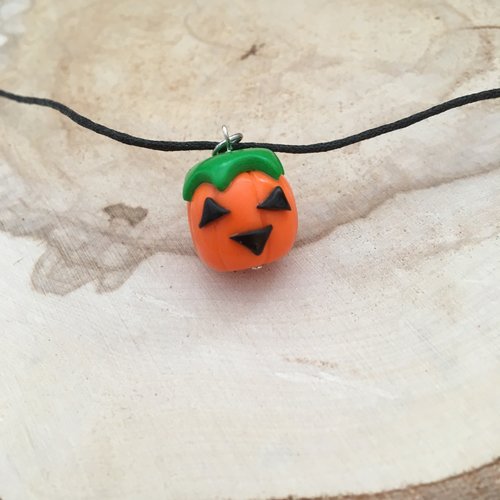 Pendentif citrouille en fimo
