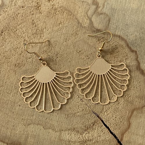 Boucle d’oreilles coquillage doré