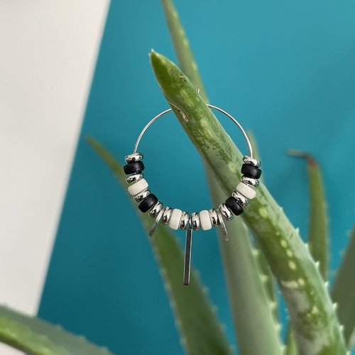 Créoles céramique noir et blanc