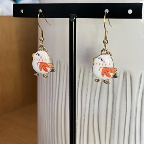 Boucles d’oreilles poule