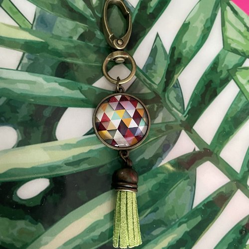 Porte-clés/bijoux de sac, losange colorés