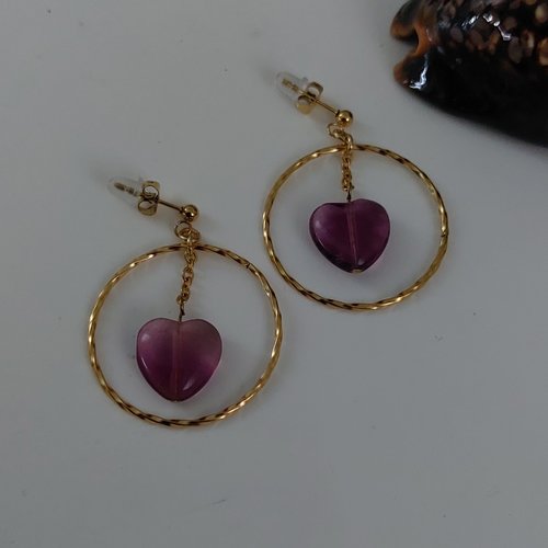 Boucles cœurs de fluorite