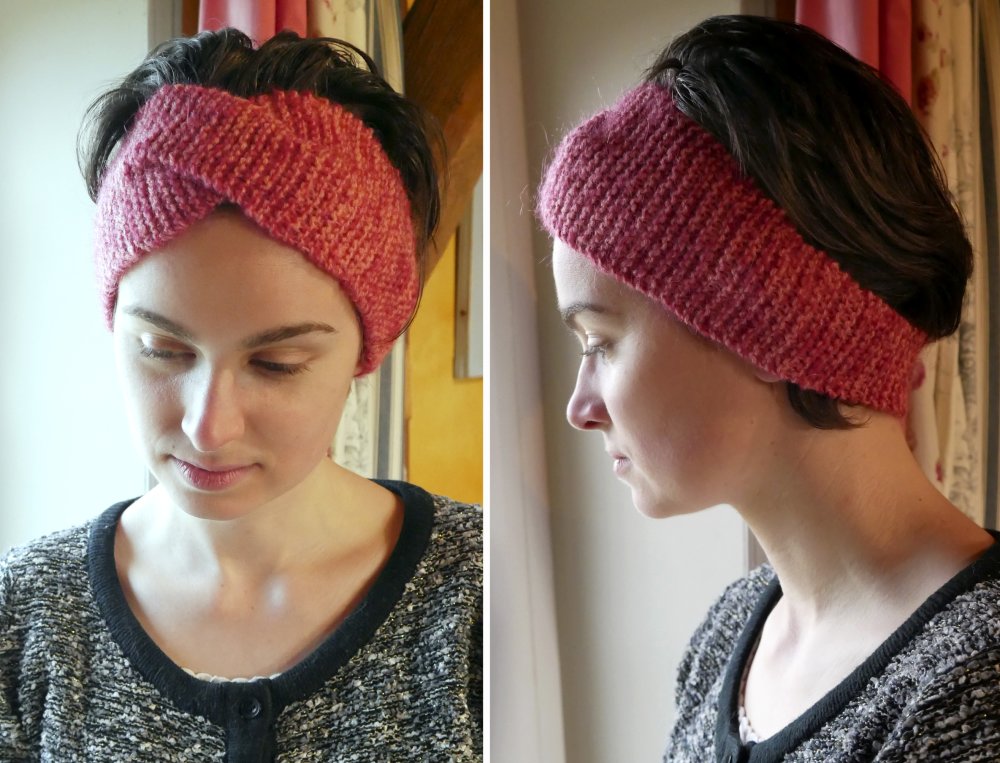 Choisir Bandeau femme Rouge Fashion, headband laine hiver livré en 48h