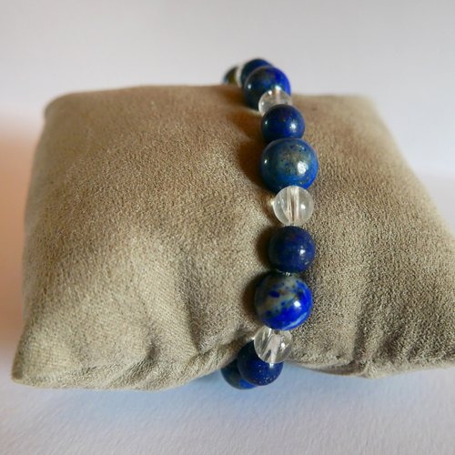 Bracelet Plaqué Or Jaune 18ct Perles De Culture Lapis Lazuli - Marque Rose-Mimosa, Neuf Avec étiquettes