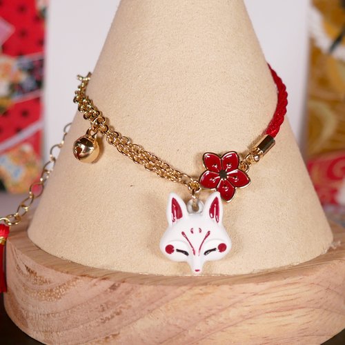 Bracelet bijoux renard kitsune porte-bonheur japonais