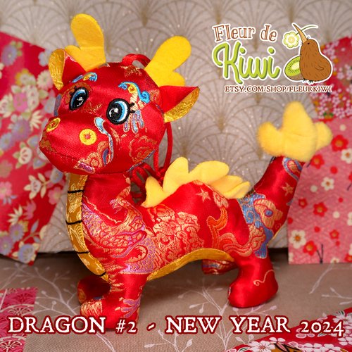 Peluche dragon porte bonheur, dragon décoratif ornement, nouvelle année lunaire, nouvel an chinois, année du dragon 2024,
