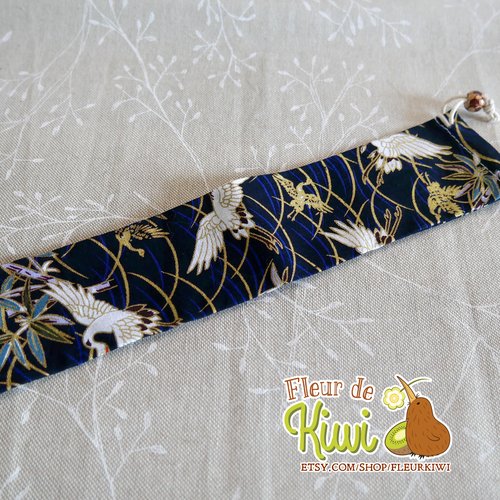 Étui pour éventail, petite trousse de voyage, étui pratique pour sac à main, motif japonais, grue bleue