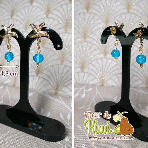 Boucles d'oreilles étoile de mer, océan, plage, bijou de sirène, thème estival, bijou cadeau de vacances, été femme