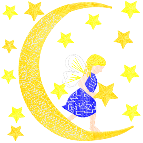 Fée des étoiles 3   10x10cm