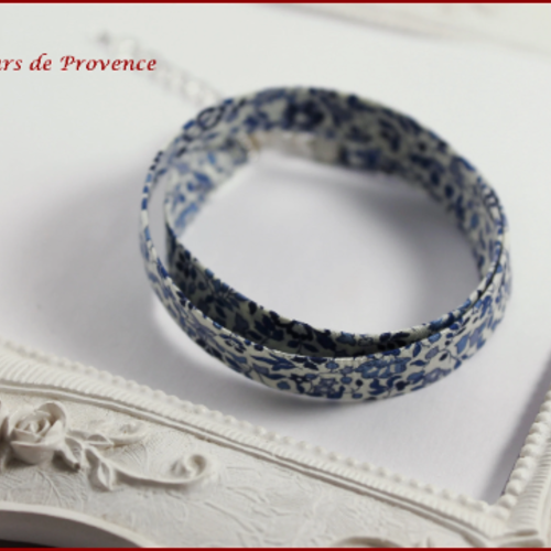 Bracelete double tissu liberty katie et millie bleu