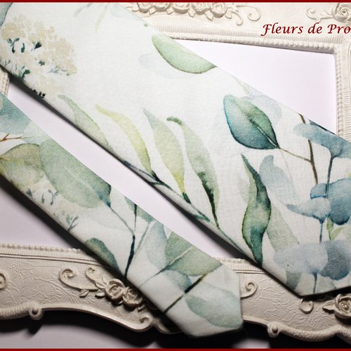 Cravate tissu feuilles eucalyptus vert - homme