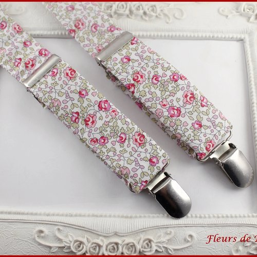 Bretelles tissu liberty eloise rose - homme