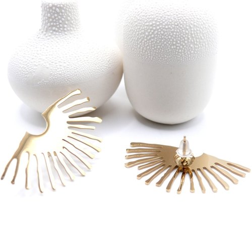 Boucles d’oreilles puce forme art déco en acier inoxydable