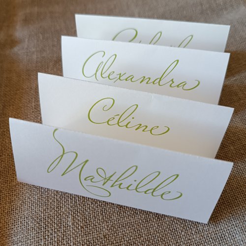 Marque place personnalisé écriture verte