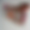 Foulard décoré de perles, écharpe légère, accessoires femme, cadeau, orange, marron, rose, motif abstrait, 032