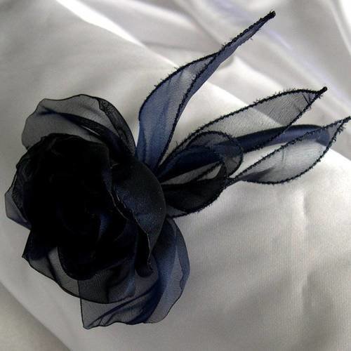 Serre-tête fleur fleur bleue en organza, accessoires coiffure, mariage, fête, cadeau, 