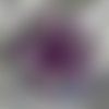 Barette fleur en tissu, organza, plumes et perles, accessoires coiffure, mariage, violet, blanc et bleu, 107