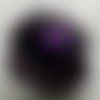 Broche fleur en tissu, plumes et  perles, accessoires femme, violet noir, 099