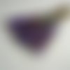 Foulard décoré de perles, écharpe légère, accessoires femme, jaune et violet, motif fleuri 083