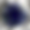 Barette fleur en tissu, organza, plumes et perles, accessoires coiffure, bleu et noir, 215
