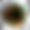 Broche fleur en tissu, organza, fleur plumes et perles, accessoires femme, vert, jaune, 216