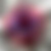 Broche fleur en tissu, organza, plumes et perles, accessoires femme, mariage, fête, cadeau, rouge violet, 277
