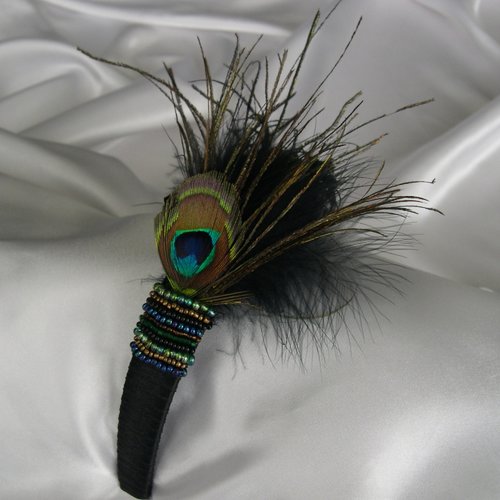 Serre-tête décorée de plumes et de perles, accessoires coiffure, mariage, fête