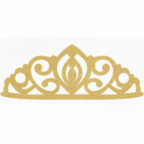 Diademe couronne princesse reine flex thermocollant dore paillete 