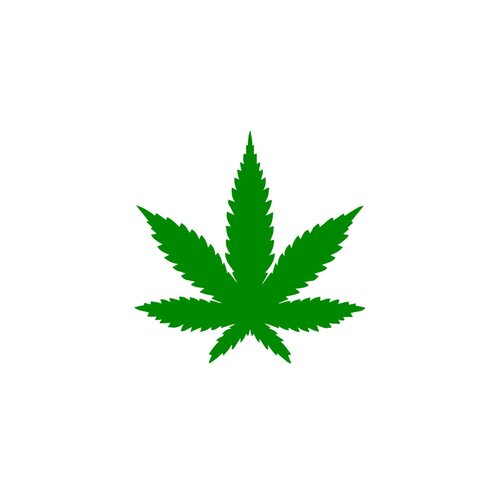 Feuille cannabis 8 cm appliqué flex thermocollant couleur au choix