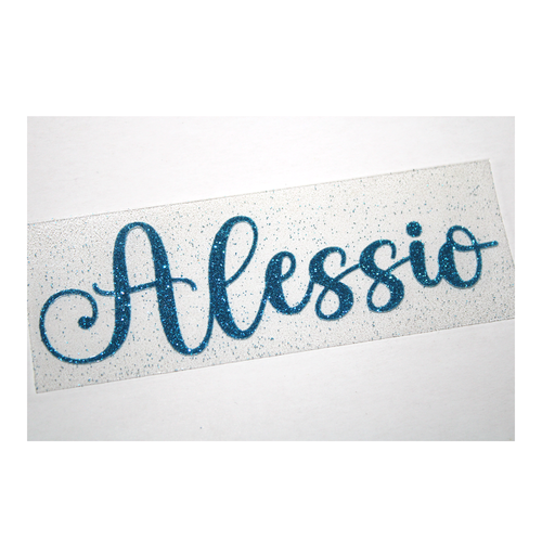 Prénom personnalisé glitter très pailleté flex thermocollant dimensions couleurs et écritures au choix (n°5)