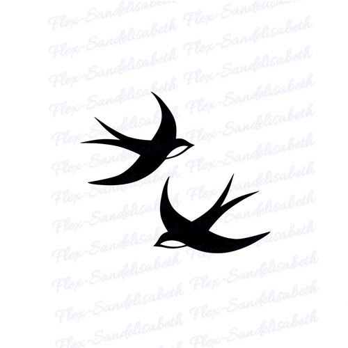 Hirondelles oiseaux appliqué transfert flex thermocollant appliqué couleur et dimension au choix
