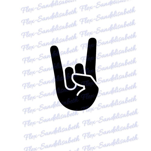 Rock main signe musique métal 4 cm appliqué flex thermocollant couleur au choix