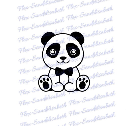 Panda 6 cm bébé kawaii appliqué flex thermocollant transfert textile couleur au choix