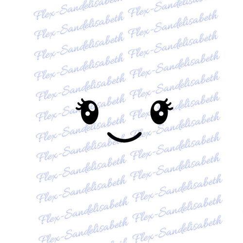 Kawai yeux cil bébé sourire 6 cm appliqué flex thermocollant couleur au choix