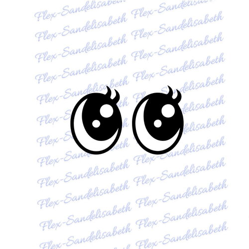 Yeux ronds cils oeil kawaii 6 cm appliqué flex thermocollant couleur au choix