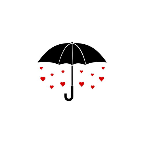 Parapluie petits cœurs 15 cm  flex thermocollant