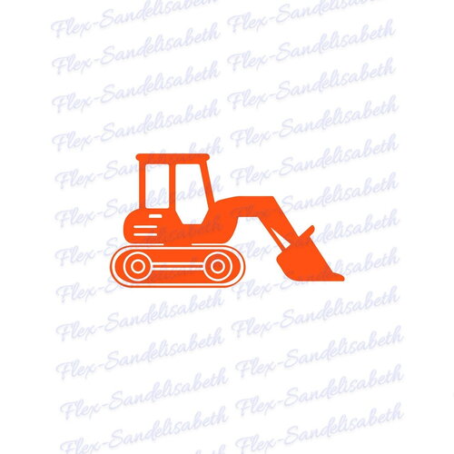 Tractopelle engin de chantier 8 cm flex thermocollant appliqué transfert textile couleur au choix