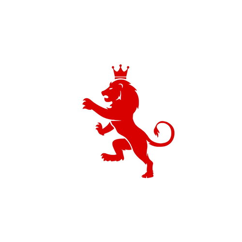 Lion royal armoiries 6 cm appliqué flex thermocollant couleur au choix