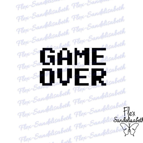 Game over pixel jeux vidéos geek 6 cm appliqué flex thermocollant couleur au choix